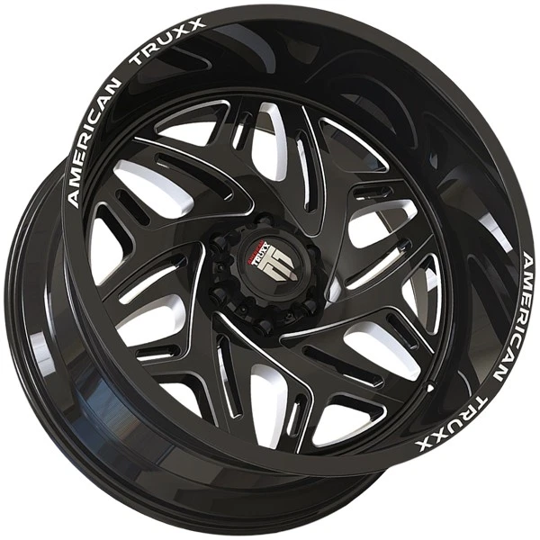 American Truxx AT1914 Euphoria 20x10 5x5" -19mm Black/Milled Wheel Rim 20" Inch Foto 2 de 4