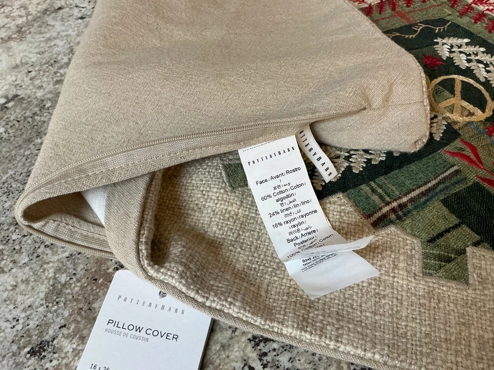 Pottery Barn Dream Patchwork Tree Lumbar Pillow Cover 16x26 NWT-christmas - Image 2 of 4