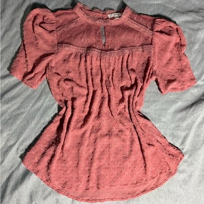 Mine Brand Dusty Pink Women's Sheet Textured Blouse ~ Size Small