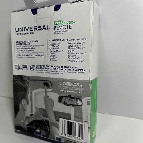 Chamberlain KLIK5U-BK2 Black Universal Garage Door Remote Two Button New Sealed - Picture 7 of 7