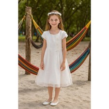 Primrose A First Communion/ Flower Girl White Dress Size 6