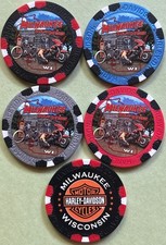 Harley Davidson Wide Print Poker Chip Milwaukee HD Milwaukee, Wisconsin    Bikes
