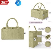Stylish Olive Calm Baby Diaper Caddy Organizer - Portable 4-Compartment Storage