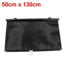 50cm x 130cm Black Retractable Car Front Side Window Sun Shade
