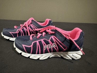 NEW FILA Girl s DLS Foam Sneakers Size 1 NWOT Navy Blue/Hot Pink