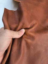 Goat leather soft and thick with a pull-up effect, Genuine goat skin leather