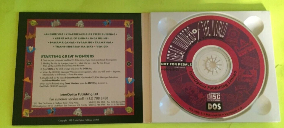 Great Wonders of the World PC CD-ROM 1992 DOS Version Volume 1 Man Made - Image 2 of 2