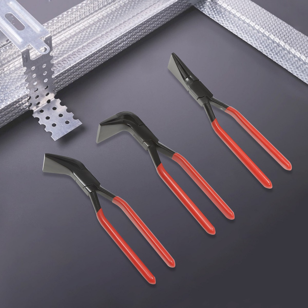 3-Pieces Straight & 45° & 90° Hand Seamers Sheet Metal Tool Non