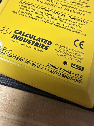 INDUSTRIAS CALCULADAS Construcción ELECTRICALC Calculadora 5055 ELECTRICISTA 2P - Imagen 4 de 8