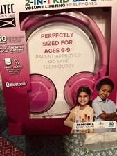 Kids 2-in-1 Bluetooth Wireless Pink Headphones Sealed Box..Very Durable