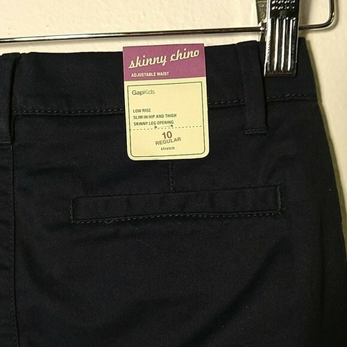 Gap Kids Skinny Chino Pants Uniform Navy Blue Children's Kid's 10 NWT - Picture 2 of 7