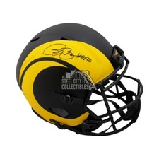 Isaac Bruce HOF 20 Autographed Rams Eclipse Replica Full-Size Helmet - BAS COA