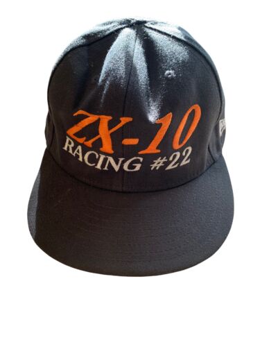 New Era Trucker Cap Hat Size 7 1/4Gray Embroidered ZX-10 Racing 