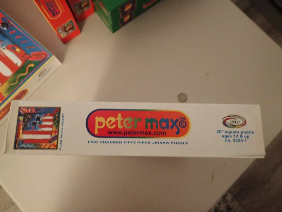 PETER MAX 550 pc Puzzle Flag with Heart ceaco 1999 Beatles SEALED NEW  VERY rare - Image 4 of 4