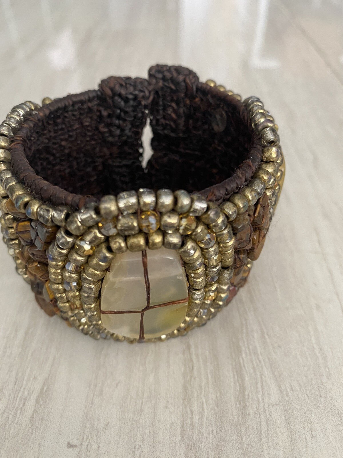 Handmade Gemstone Cuff Bracelet - image 1