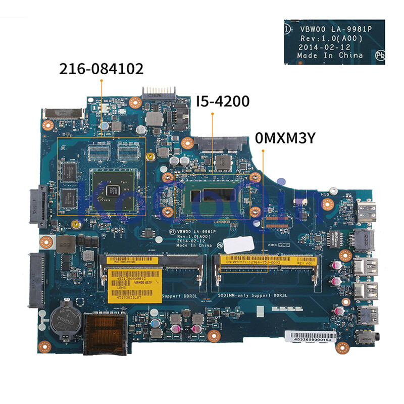 For Dell Inspiron 15R 5537 3537 i5-4200U Motherboard LA-9981P