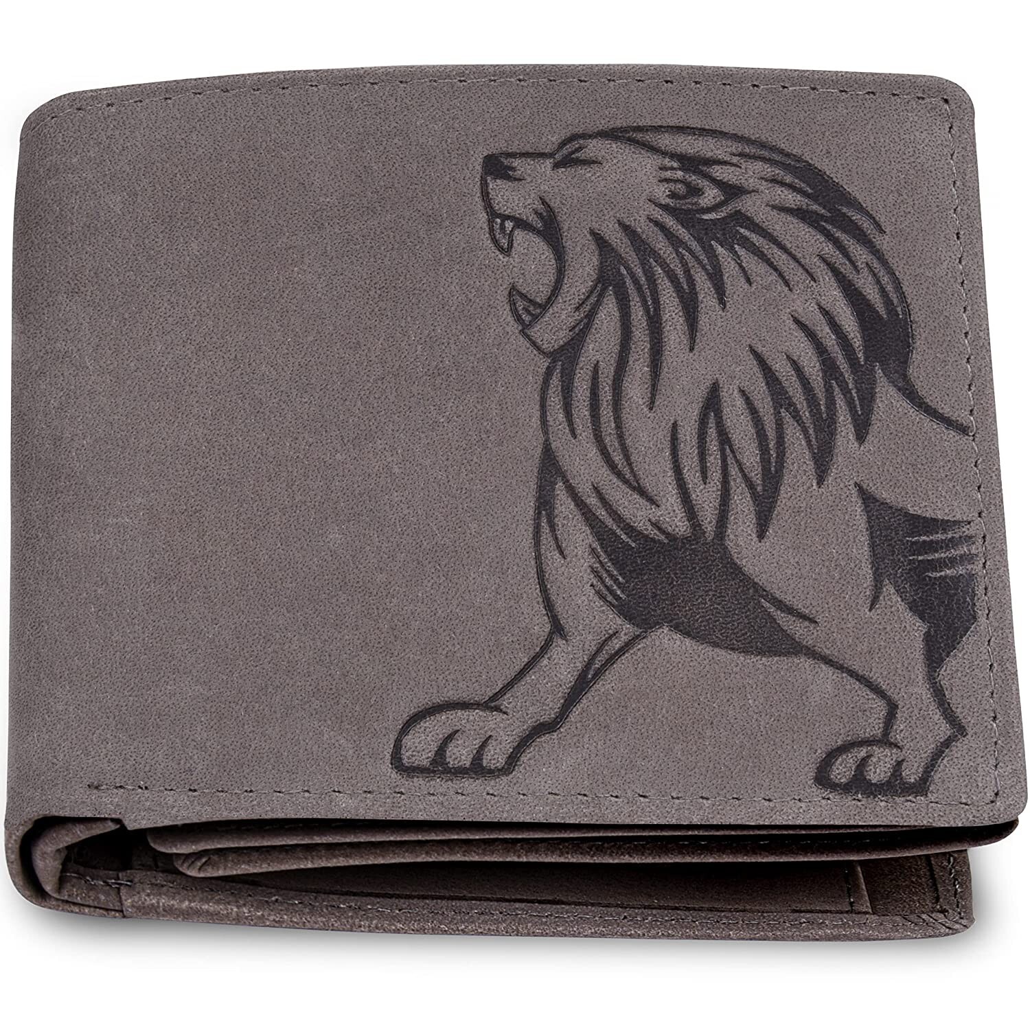 Vintage Grey RFID Blocking Leather Bifold Wallet for Men - Genuine Leather  