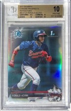 2017 Ronald Acuna Bowman Chrome Refractor RC- BGS 10 Pristine- #375/499