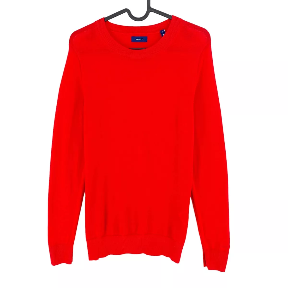 GANT Red 100 Wool Crew Neck Jumper Sweater Size S
