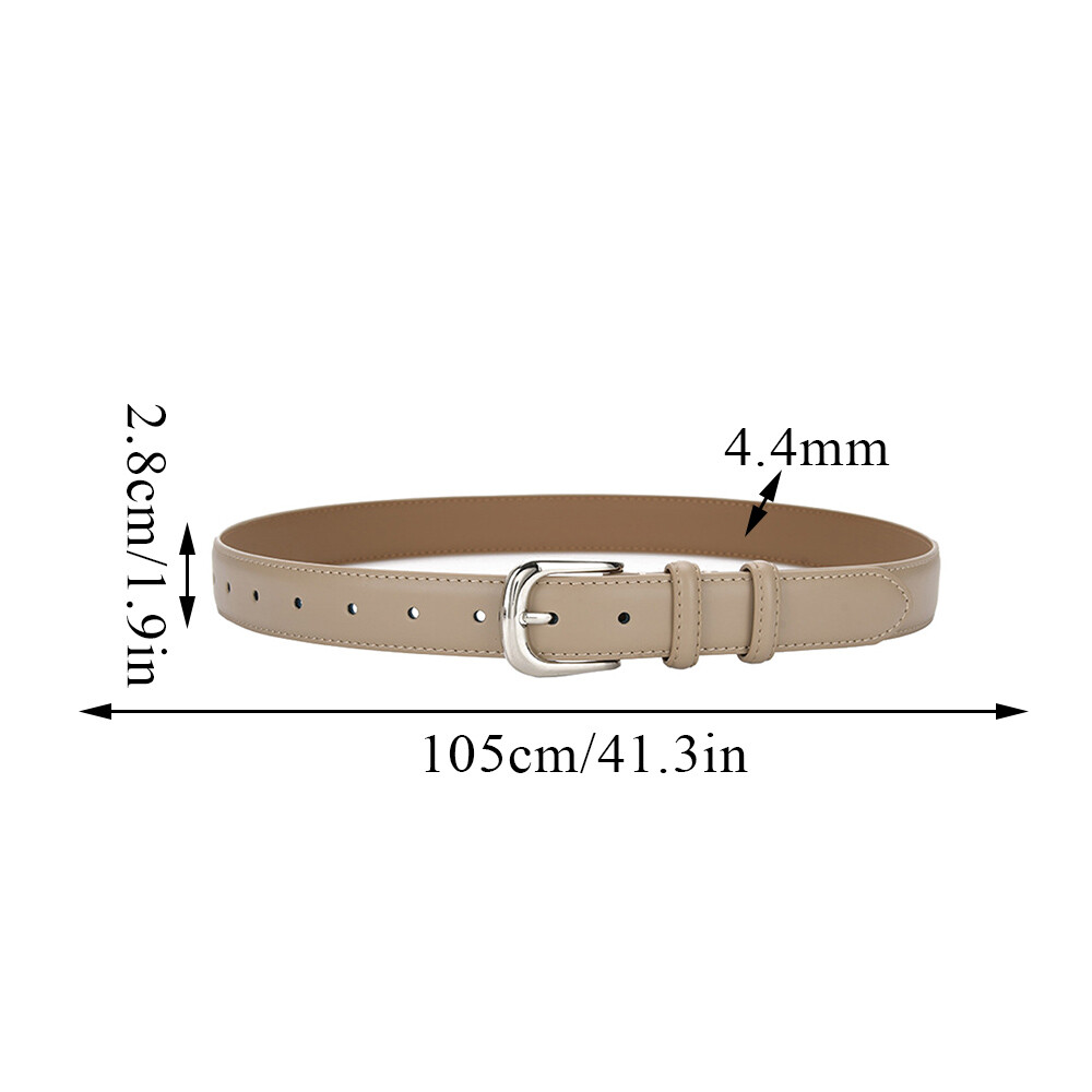 Women's Waist Belt Metal Pin Buckle Adjustable Cowskin