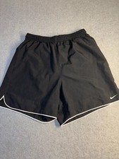 Pantalones Cortos Nike Bermudas Para Mujer Medianos Negros Forrados Cintura Elástica Logo Abertura Pull On