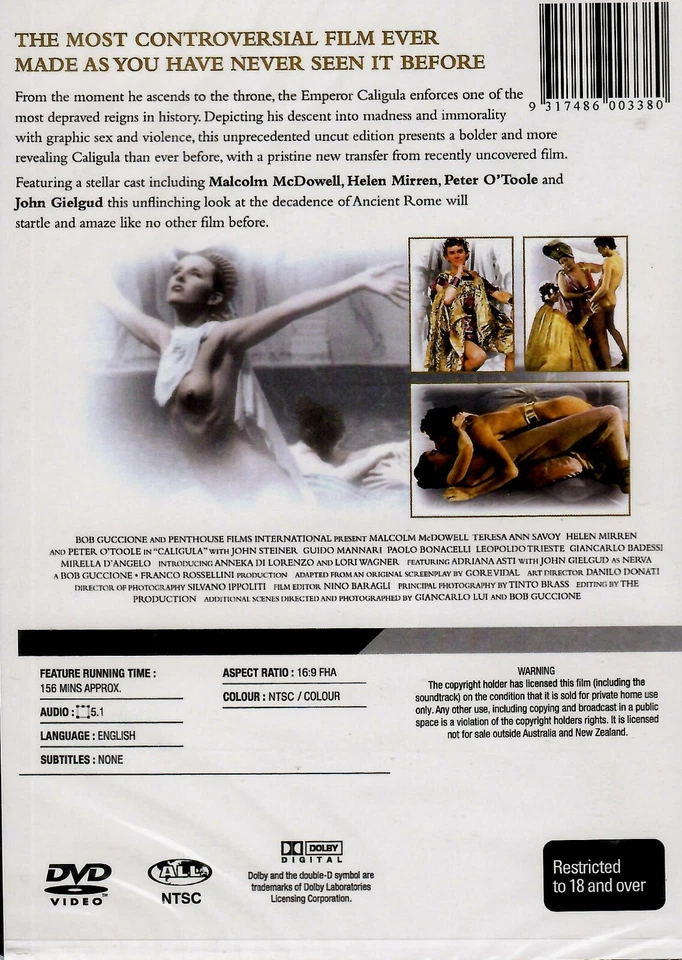 Caligula - The Uncut Uncensored 156 minute VERSION - Helen Mirren, New DVD - Image 2 of 2