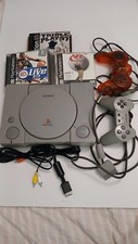 Playstation 1 Console Bundle. Gray. Tested. Games. Working With Flaws. Read.