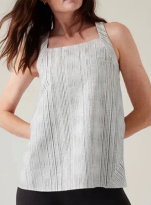 ATHLETA　150 ATHLETA M ARRIVAL TANK Size Medium AMARA STRIPE WHITE