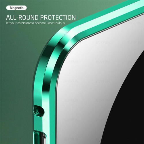 For Samsung S23 S22 S21 Ultra S20FE S10 S9 Magnet Double-Sided Glass Case Cover - Photo 11 sur 18