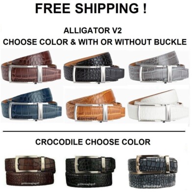 Nexbelt Reptile Crocodile Alligator Series No Holes Belt With Ratcheting System 