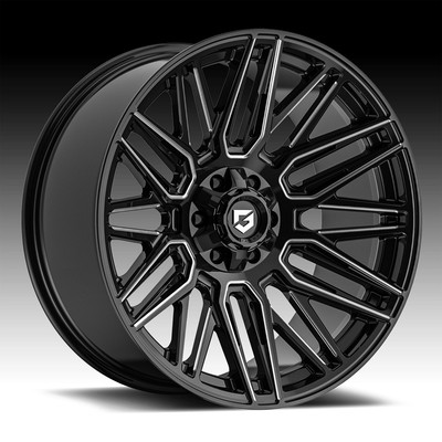 4/Gear Off Road 770BM Edge Gloss Black Milled 22x12 6x135 / 6x5.5 -44mm