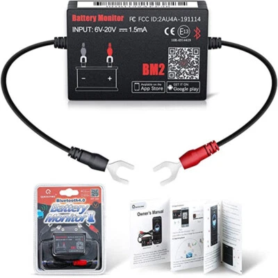 QUICKLYNKS Auto Battery Monitor BM2 Bluetooth 4.0 Wireless 12V Automotive Battery Tester Automotive Charging Cranking System Monitor Digital Battery QUICKLYNKS Auto Battery Monitor BM2 Bluetooth 4.0 Wireless 12V Automotive Battery Tester Automotive Charging Cranking System Monitor Digital Battery