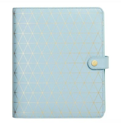 Kikki K Large A5 Blue & Gold Leather Planner Diary - Wellness | eBay