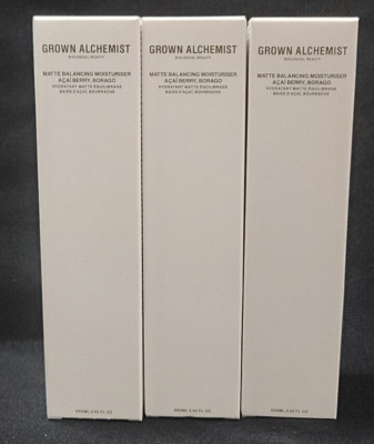  Best $ Lot 3x  Grown Alchemist Matte Balancing Moisturizer Acai Borago 2.02oz 