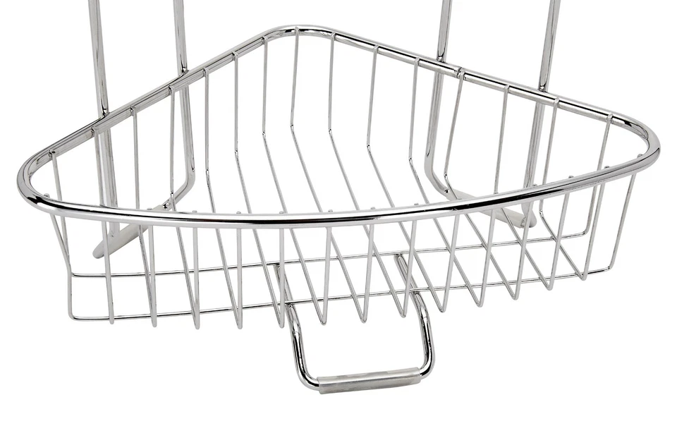 Rust Proof Stainless Steel Shower Floor Large Caddy / Shelf 3 Tiers No Drilling - Image 4 of 4