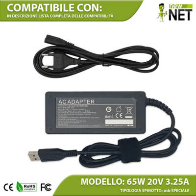 Trafo kompatibel mit Lenovo Yoga 900 900-13 900-IFI 65W 20V 3,25A