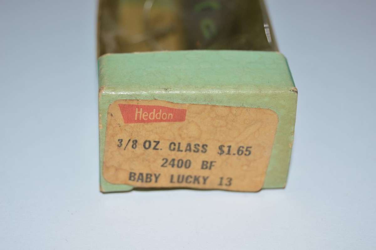 Leurre Heddon Baby Lucky 13 – 2400 BF Bull Frog, Neuf Avec Boîte, Vintage USA
