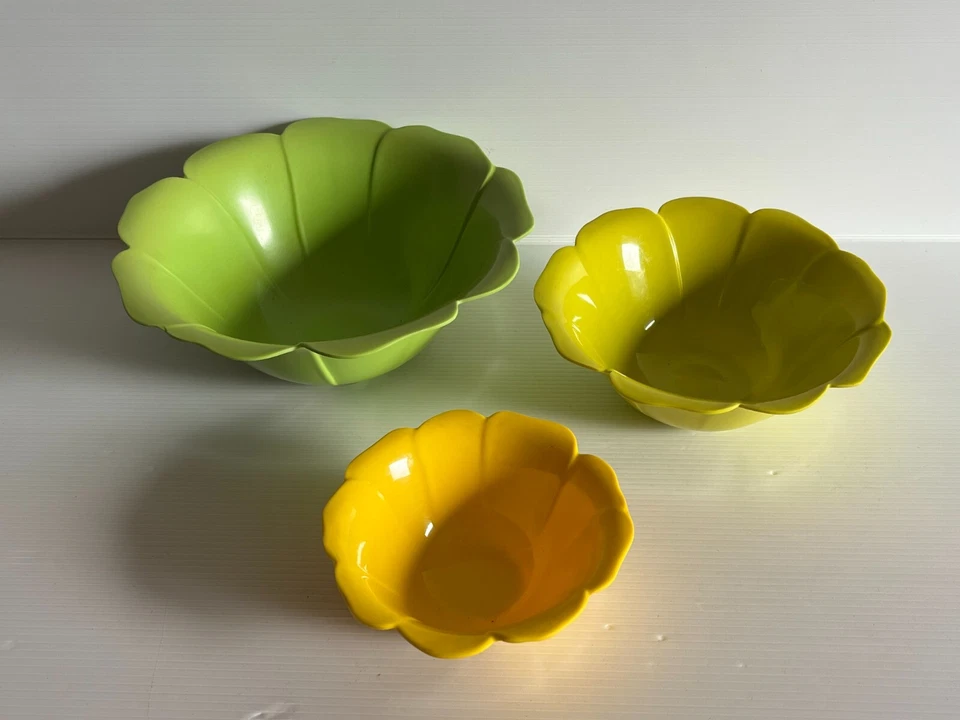 lot de 2 plats  Saladiers en Mélamine  ZAK ! DESIGN vert et jaune - Photo 2/4