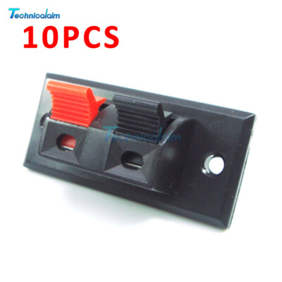 10pcs 2 Way Push Release Connector Plate Stereo Speaker Terminal Strip Block