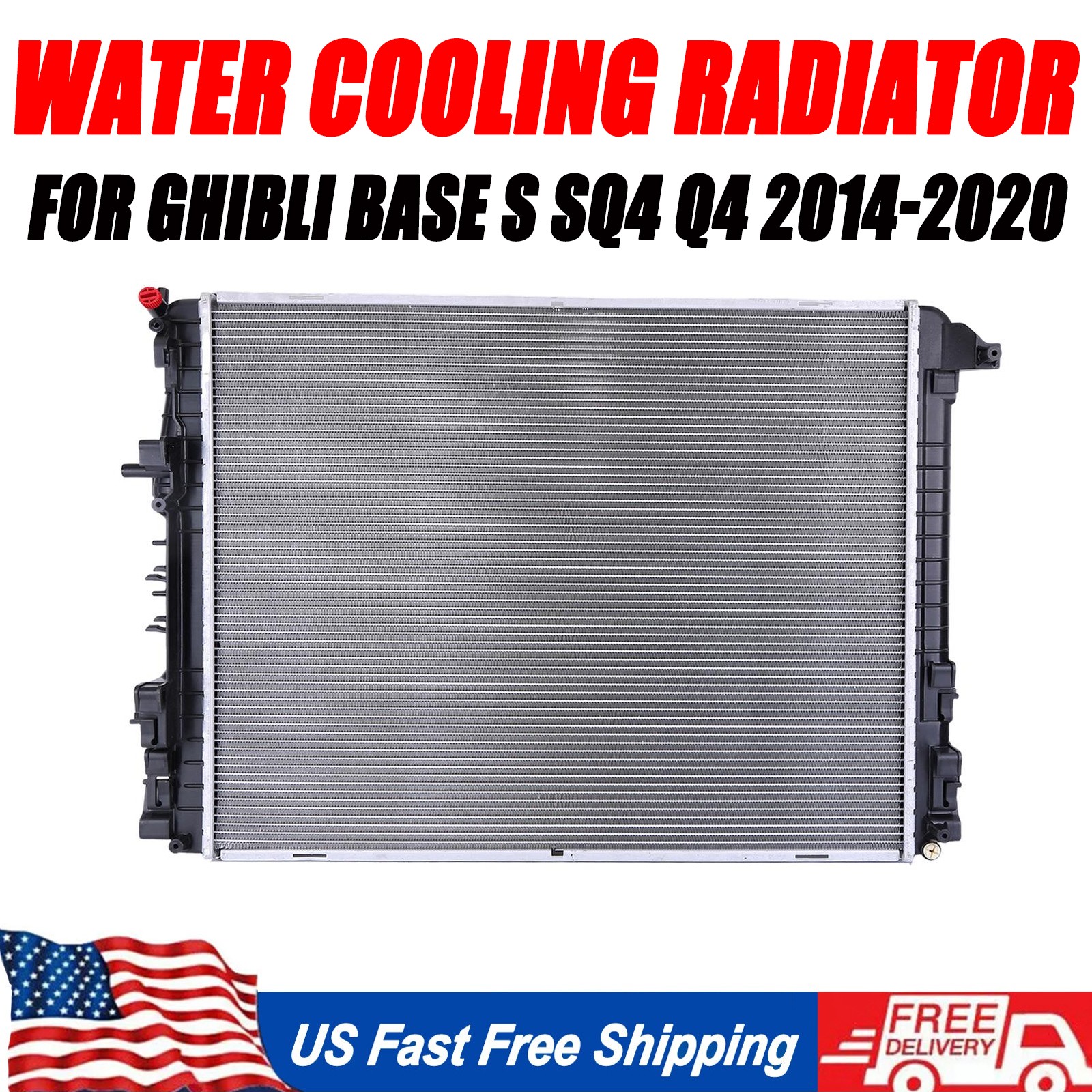 Water Cooling Radiator For 14-20 Maserati Ghibli Quattroporte Levante 670109996