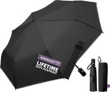 Compact Windproof Travel Umbrella 43in Auto Open Close Lightweight Folding Rain