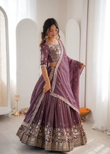 New Stylish Simmer Silk Purple Lehenga Choli With Dupatta For Function Wear