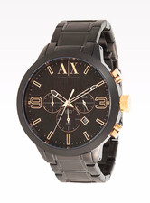 Armani Exchange Herren Chronograph Armbanduhr Quarz Edelstahl schwarz Datum …