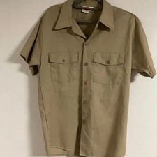 Dickies USA Work Shirt Beige Vintage Condition