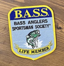 B.A.S.S. - Bass Anglers Sportsman Society Life Member Patch - 4" x 3-3/8"