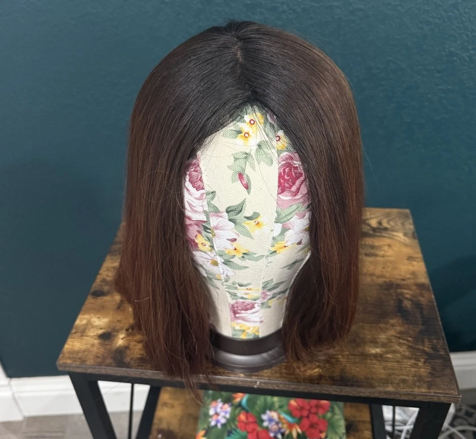 Perfect Fringe Human Hair Topper, Reddish Brown 18” - Image 4 of 4