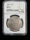 1884-O Morgan Silver $1 Dollar NGC Certified MS 62