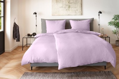 Primera Soft-Seersucker Bettwäsche 135x200 uni einfarbig flieder lila 213050-60