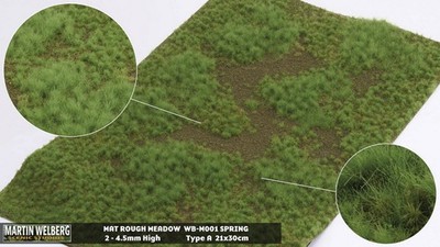 Rough Meadow Mat - Spring A (Grass length: 2-4.5 mm, 300 x 210 mm)