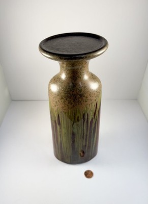 Apropos Home Collection Large Floor Vase / Candle Holder Metallic Drip Glaze
